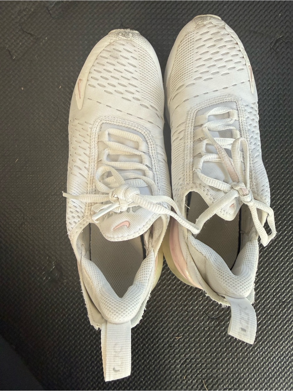 Nike Women’s White Running Sneakers with Pink Accents